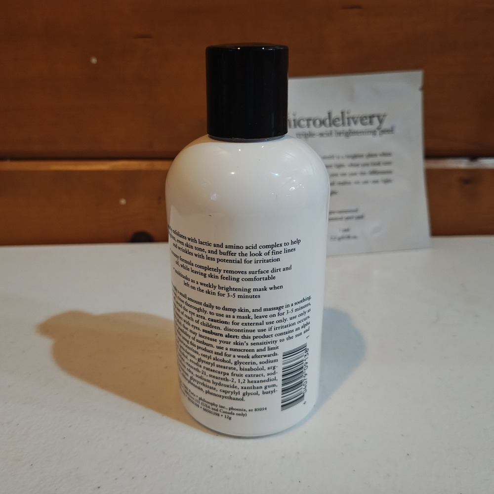 Philosophy Miracle Worker Anti-Aging Lactic Acid Cleanser‎ & Mask 8 Oz 240 ml - Picture 2 of 3
